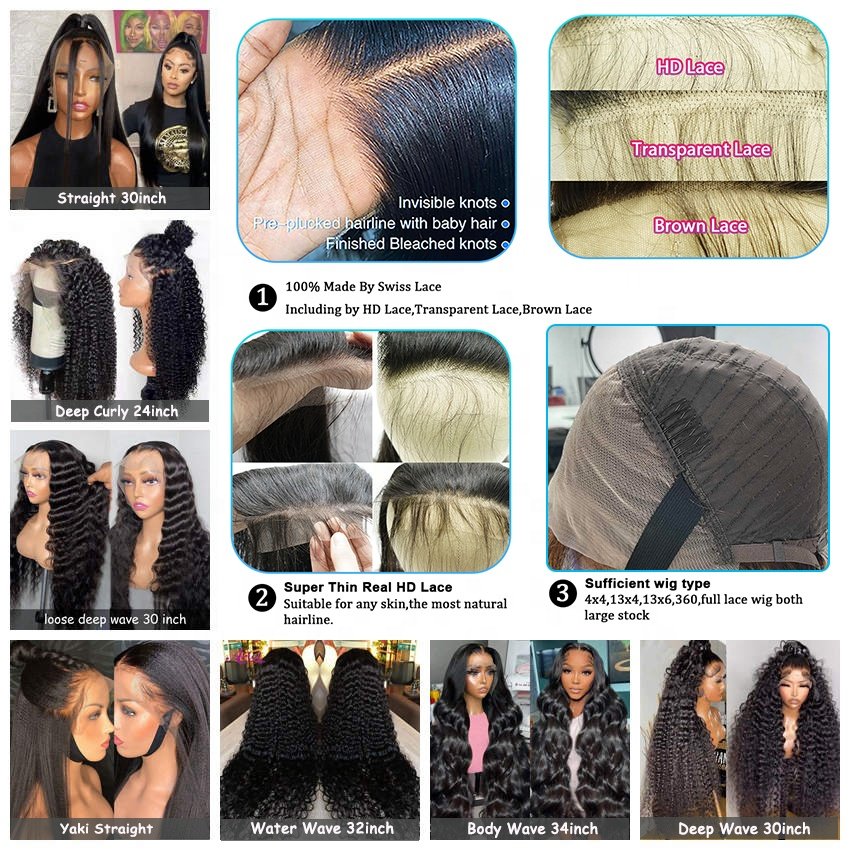 Ready To Ship Water Wave Wig Lace Front,Natural Kinky Curly Brazilian Human Hair Wig,30 32 34 36 38 40 50inch Human Hair Raw Wig