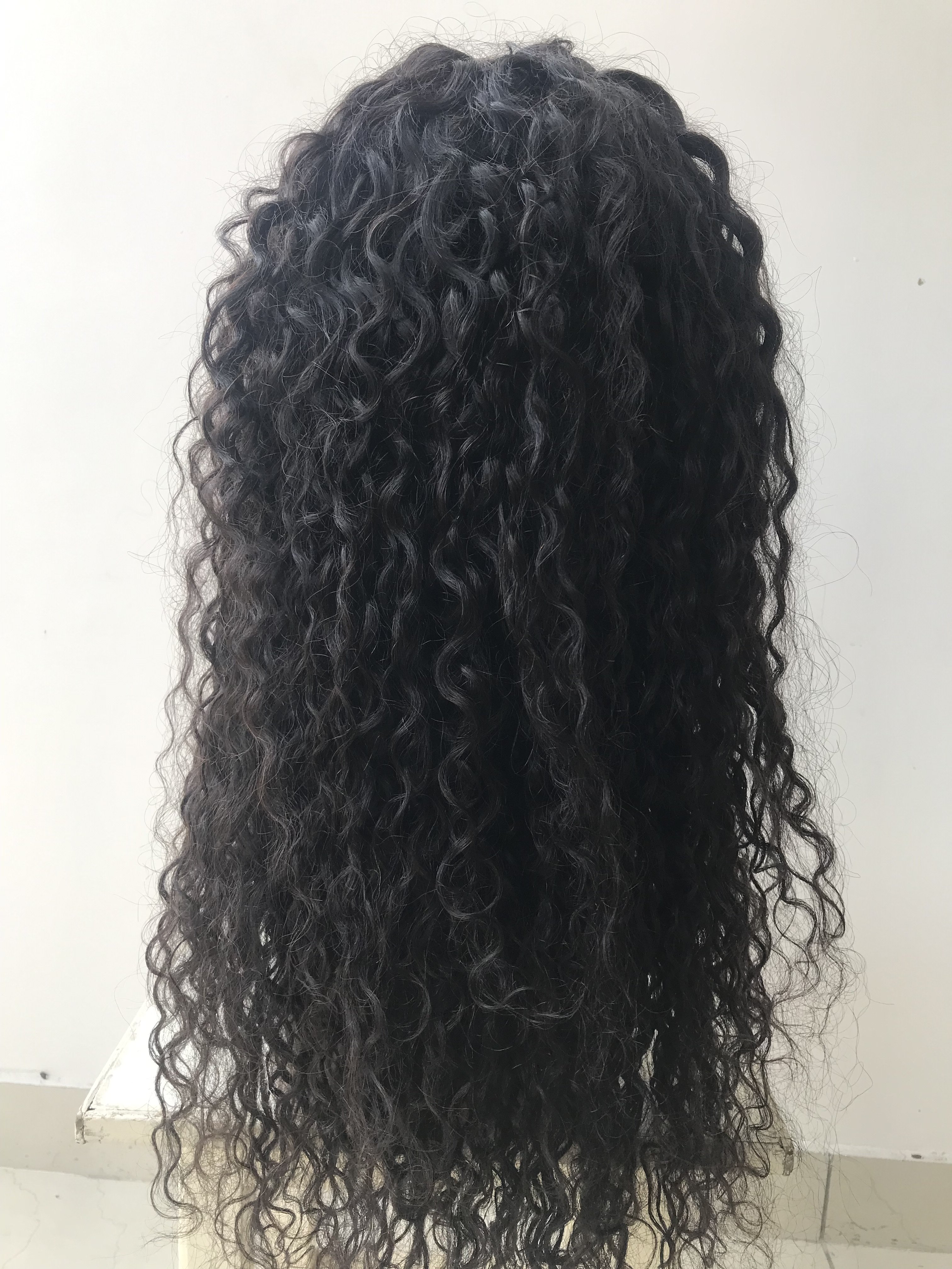 Export Raw Indian Temple Virgin HD Lace closure Natural Curly Wig Single Donor Human Hair Small Cap size For Women Indian Vendor