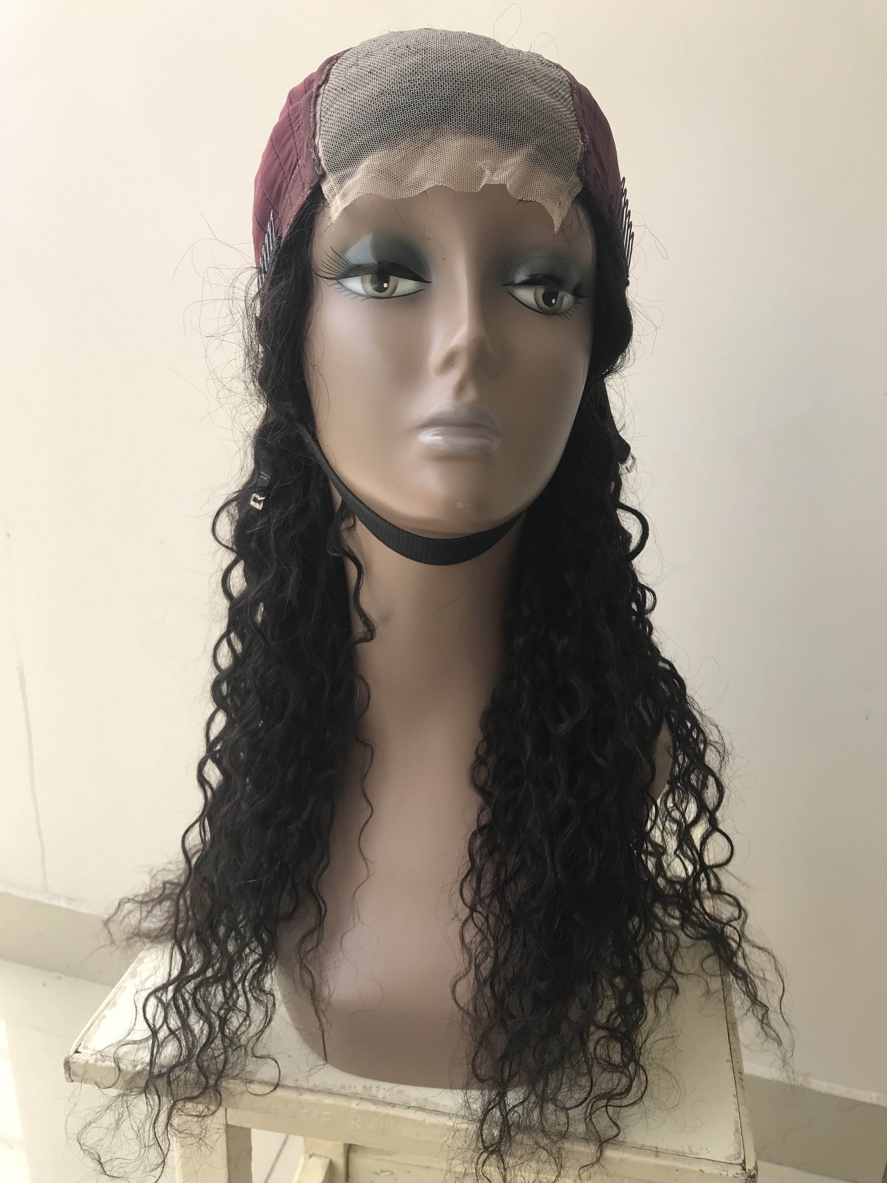 Export Raw Indian Temple Virgin HD Lace closure Natural Curly Wig Single Donor Human Hair Small Cap size For Women Indian Vendor