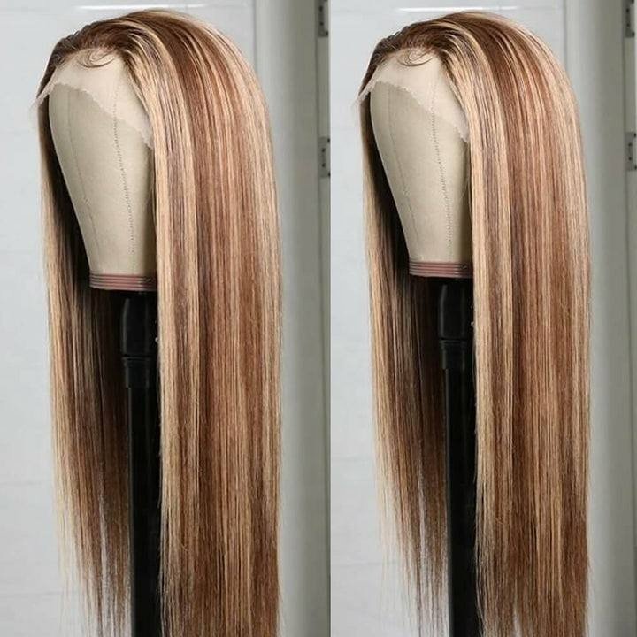 SOBOOMWIGS Highlight Balayage Ombre Colored Body Wave Lace Front Wig Shadow Root Blonde Highlight Human Hair Wigs With Baby Hair