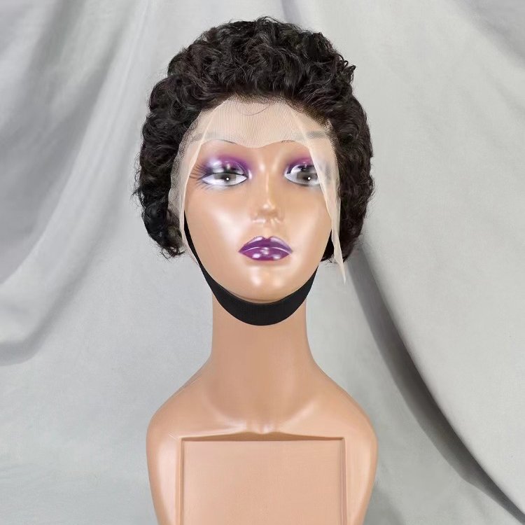 Cheap pixie cut human hair wigs glueless lace frontal short bob wigs wholesale indian virgin remy pixie wigs for black women