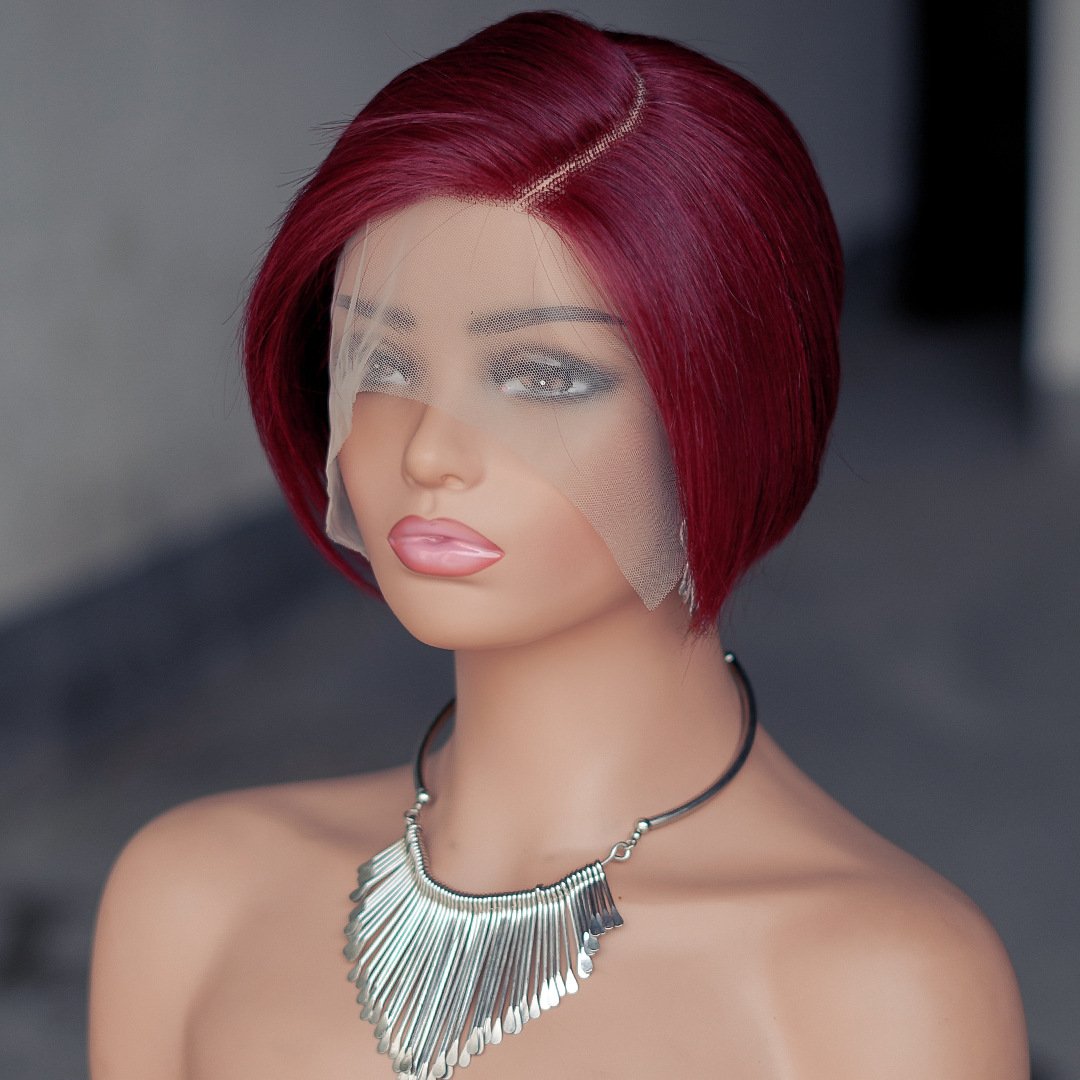 Wholesale Short Bob Wigs Indian Virgin Remy 13x4x1 L Part Lace Front Wigs Short Pixie Cut Human Hair Wigs for Black Women