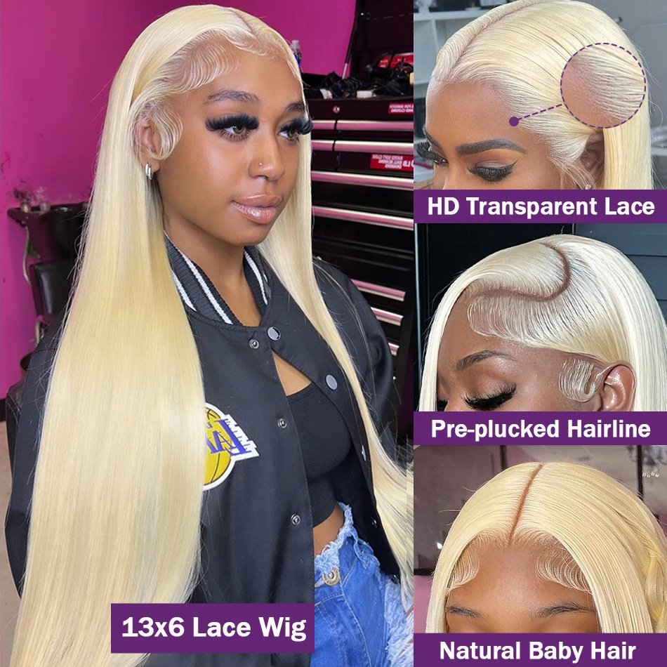 40 Inch 100% Unprocessed Blonde Raw Virgin Peruvian Human Hair 613 Wigs HD Lace Wig 13x6 Full Lace Front Wigs Human Hair