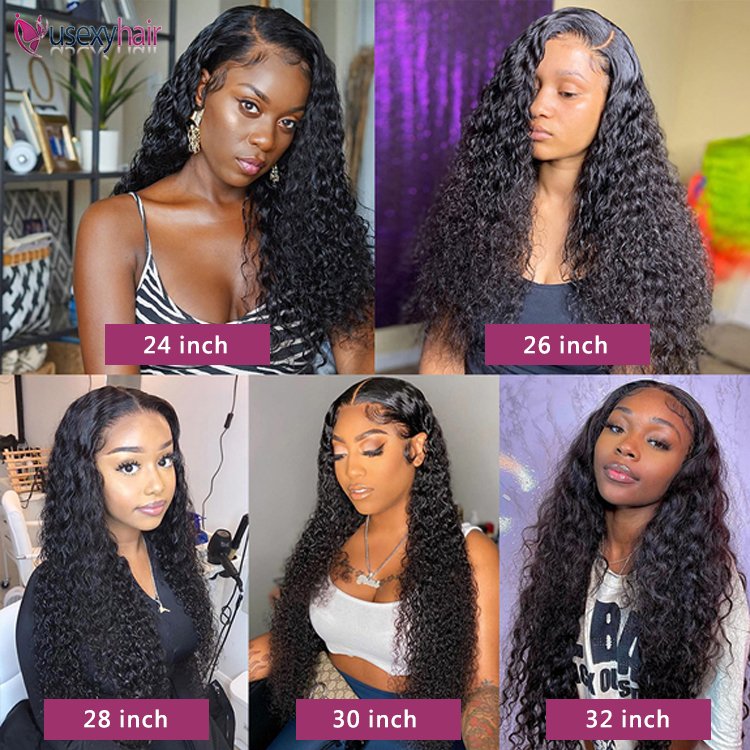 38 40 inch HD Lace Virgin Brazilian Human Hair Glueless Wigs Deep Curly Transparent Lace Front Human Hair Wigs for Black Women
