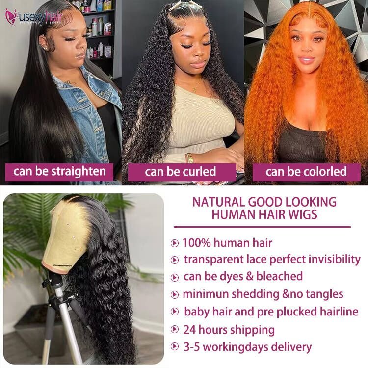 38 40 inch HD Lace Virgin Brazilian Human Hair Glueless Wigs Deep Curly Transparent Lace Front Human Hair Wigs for Black Women