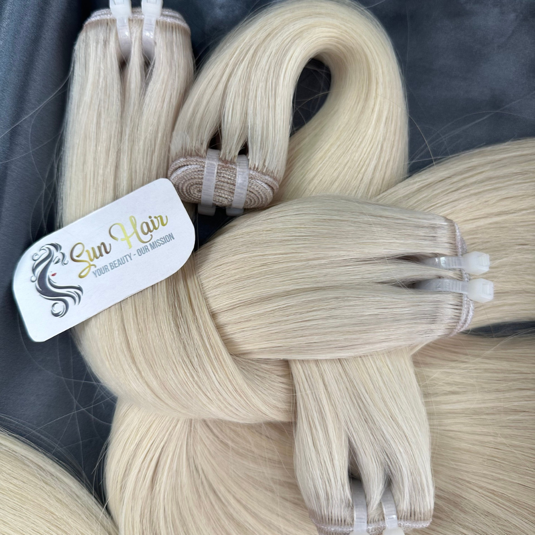 Sun Hair Company Hot Trend Color Platinum Silky Straight Super Double Drawn Weft Bundles 100% Vietnamese Human Hair Extensions