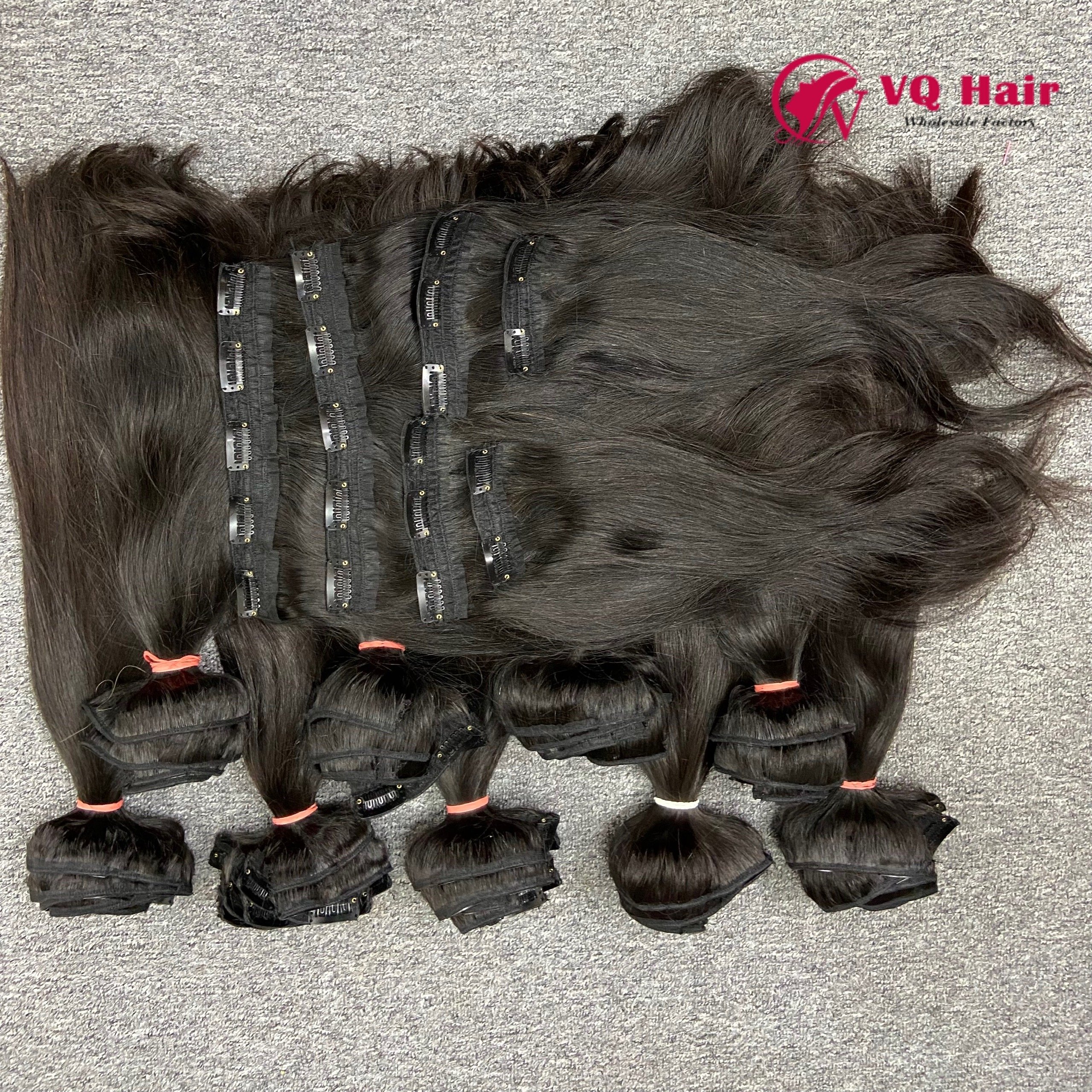 Super Quality Double Drawn Clip In Human Hair Extension Unprocessed Human Clip In Hair Extensions 100% Human Hair