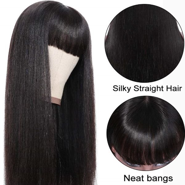 RXHAIR Hot Selling Straight Wigs Human Hair Wigs With Bang Glueless Wigs For Black Women Raw Vietnamese Hair