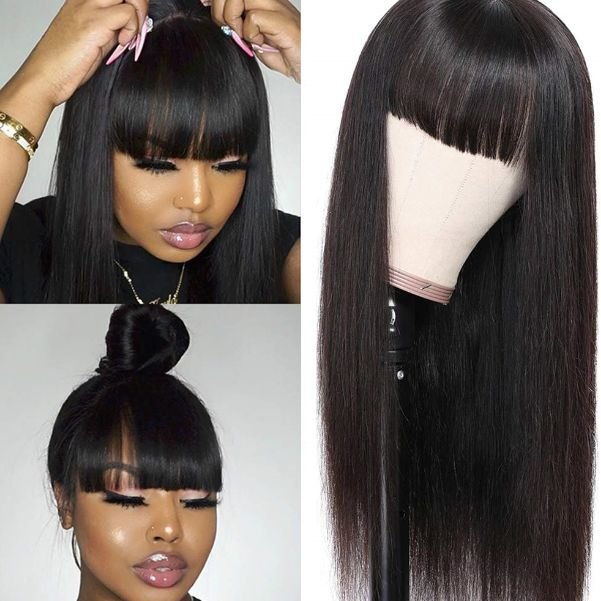 RXHAIR Hot Selling Straight Wigs Human Hair Wigs With Bang Glueless Wigs For Black Women Raw Vietnamese Hair