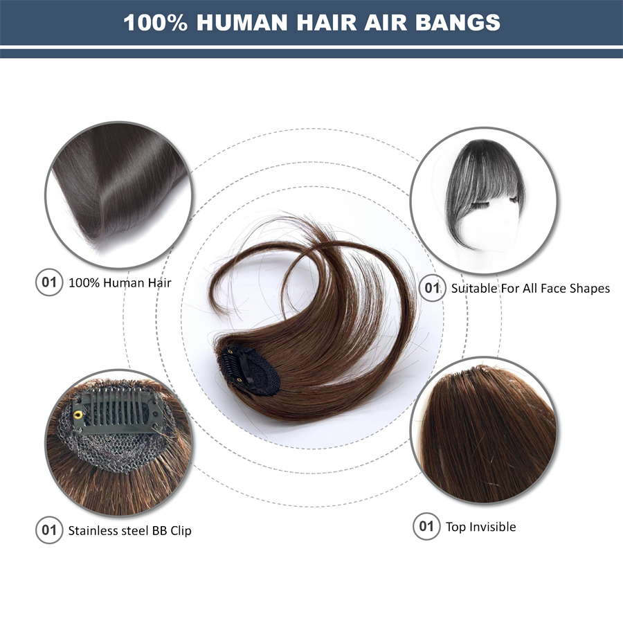 Human Hair Wigs With Clip In Bangs Human Hair Bangs Fringe For Woman