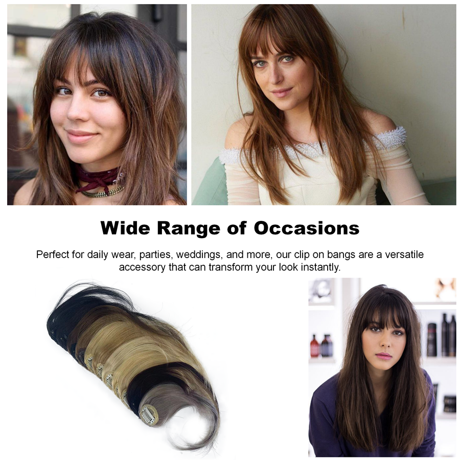 Human Hair Wigs With Clip In Bangs Human Hair Bangs Fringe For Woman