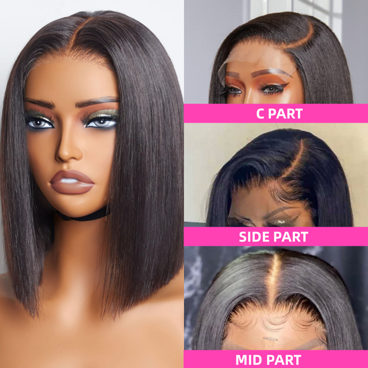 Wholesale Peruvian Bob Wig Lace Front Human Hair Glueless 8-14inch 5X5 HD Lace Closure Wigs Cheap 13*4 Lace Front Bob Wig