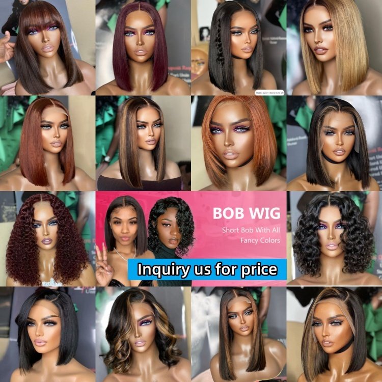 Wholesale Peruvian Bob Wig Lace Front Human Hair Glueless 8-14inch 5X5 HD Lace Closure Wigs Cheap 13*4 Lace Front Bob Wig