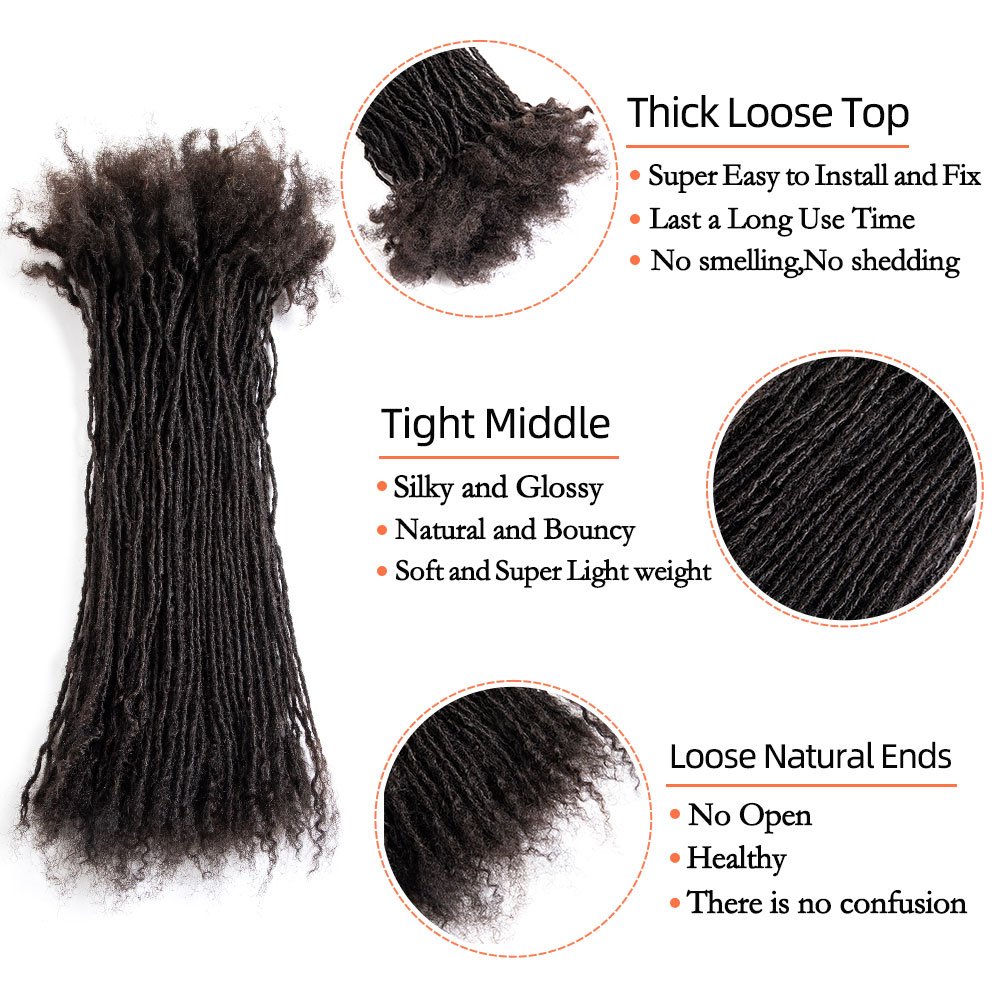 BLT hot selling curly ends interlocked sister locs crochet hair full handmade soft enough sister loc extension human hair