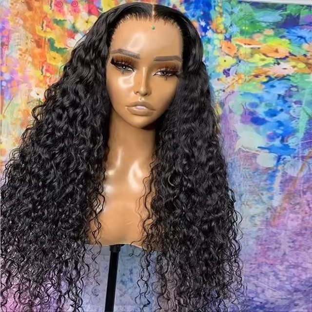 Ali Queen Hair Deep Wave Curly 4X4 5x5 Lace Closure Wig With Baby Hair Remy Virgin Human Hair Wigs For Women