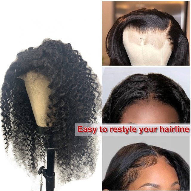Ali Queen Hair Deep Wave Curly 4X4 5x5 Lace Closure Wig With Baby Hair Remy Virgin Human Hair Wigs For Women