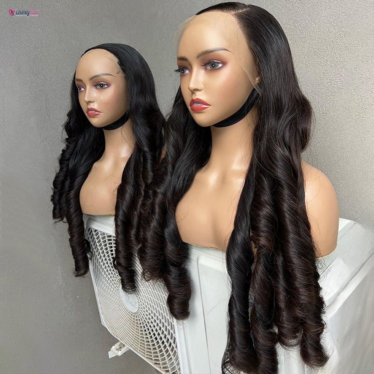 Bouncy Spring Curly Raw Hair Vietnam 13x4 Lace Frontal Hair HD Glueless Wig Double Drawn Virgin Indian Human Hair Wig for Women