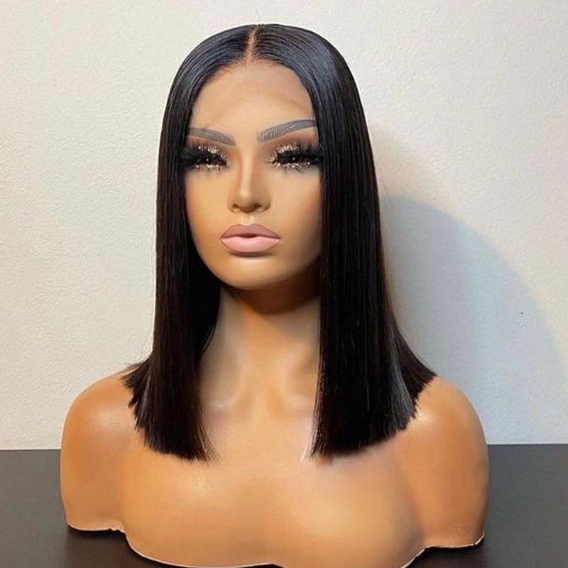 12A Grade Super Double Drawn 4x4 Lace Closure Vietnamese Raw Hair Bone Straight Short Bob Wig Cheap Glueless Human Hair Wigs
