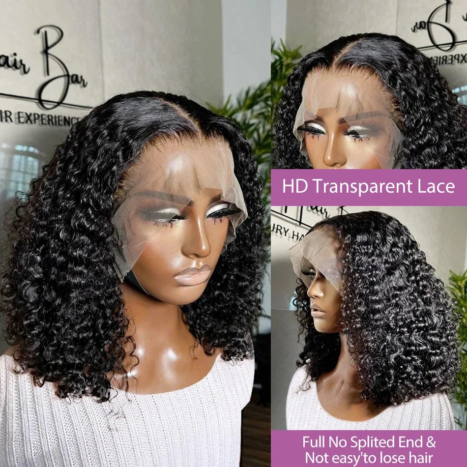 12A Grade SDD 13x4 HD Lace Front Wig Vietnamese Raw Hair Deep Wave Curly Short Bob Wig Cheap Glueless Natural Human Hair Wigs