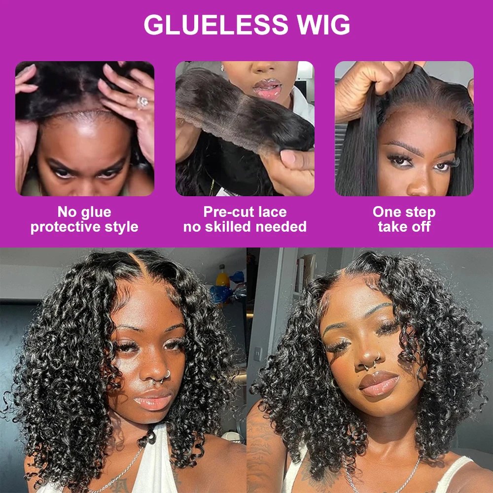 12A Grade SDD 13x4 HD Lace Front Wig Vietnamese Raw Hair Deep Wave Curly Short Bob Wig Cheap Glueless Natural Human Hair Wigs