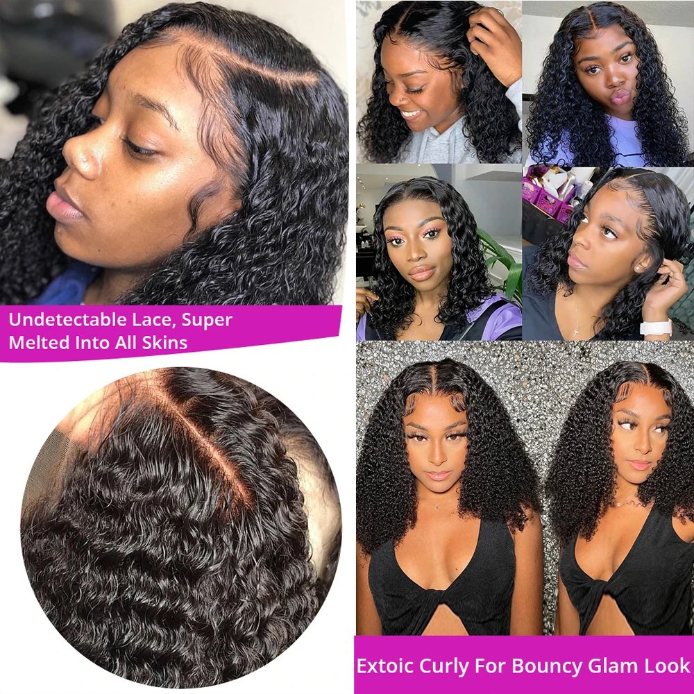12A Grade SDD 13x4 HD Lace Front Wig Vietnamese Raw Hair Deep Wave Curly Short Bob Wig Cheap Glueless Natural Human Hair Wigs