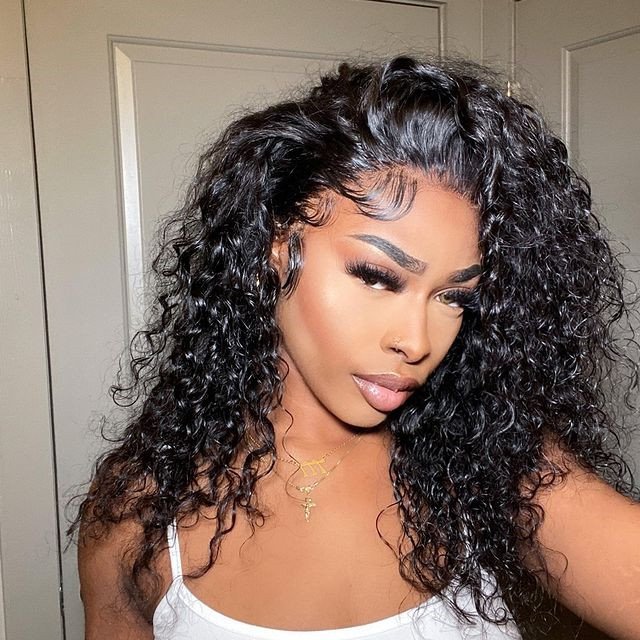 32 Inch Water Wave Wigs Human Hair Wigs 360 Waterwave Wig Front Real Brazilian Lace with Baby Hair Colours Pre Plucke 26 Inch