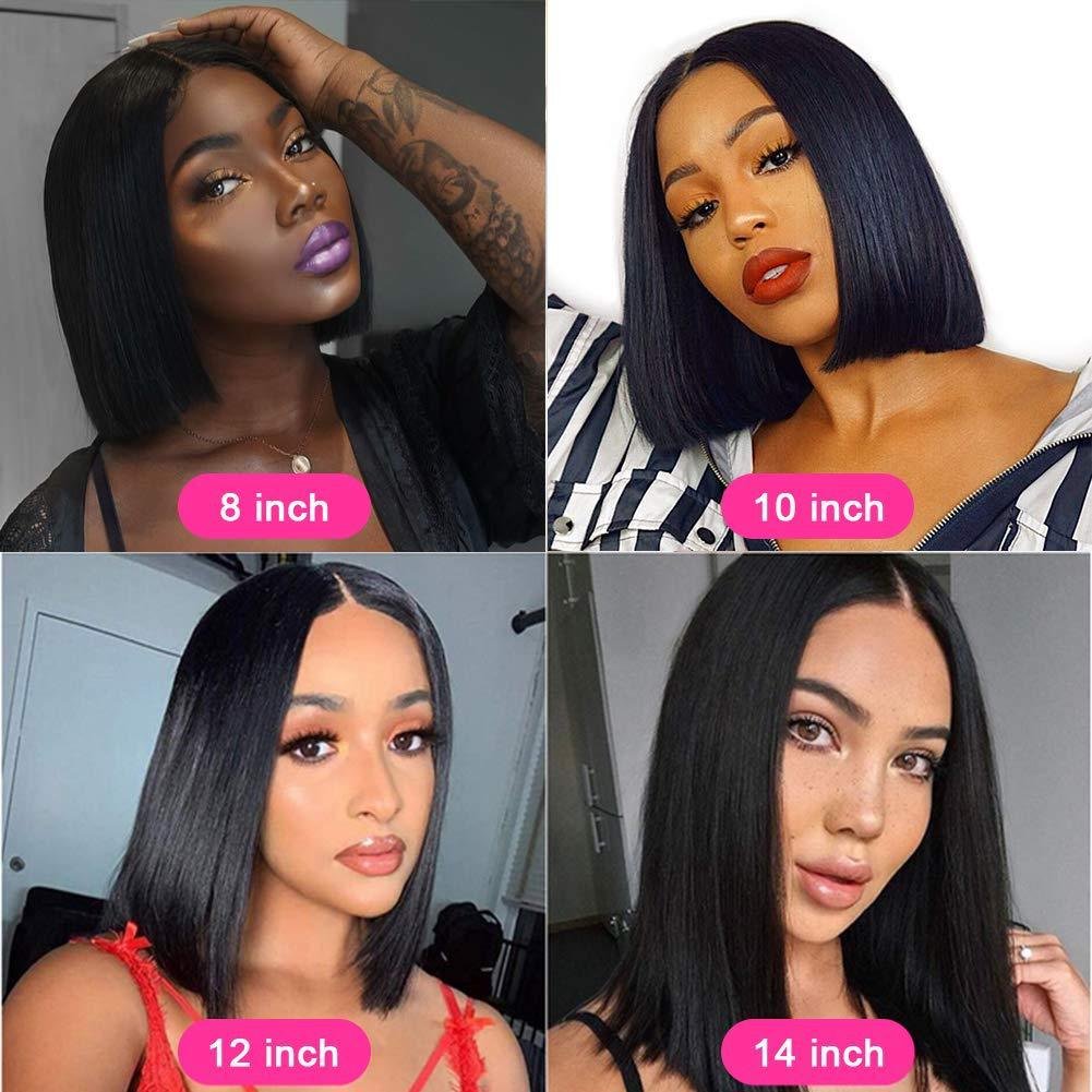 Hot Sale High Quality 12A 13x4 Lace Frontal Straight Natural Black Bob 100% Human Hair Wigs For Black Women