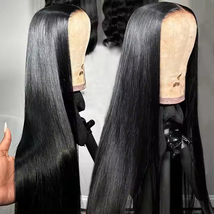 Straight Human Hair HD Glueless Lace Perruque Raw Human Hair HD Glueless Lace Wig Per Plucked Bone Straight Raw Vietnamese Silk
