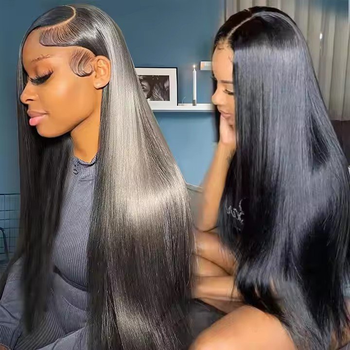 Straight Human Hair HD Glueless Lace Perruque Raw Human Hair HD Glueless Lace Wig Per Plucked Bone Straight Raw Vietnamese Silk