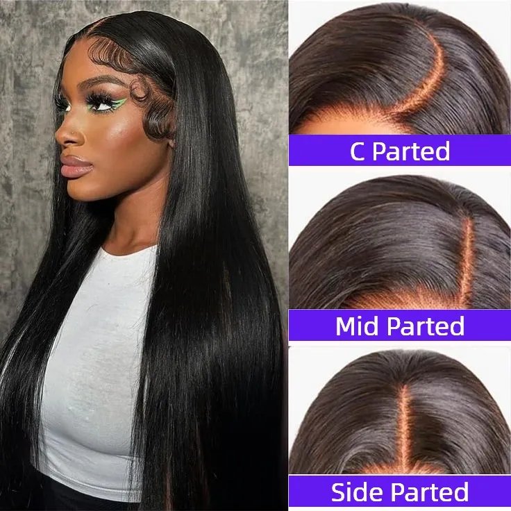 Straight Human Hair HD Glueless Lace Perruque Raw Human Hair HD Glueless Lace Wig Per Plucked Bone Straight Raw Vietnamese Silk