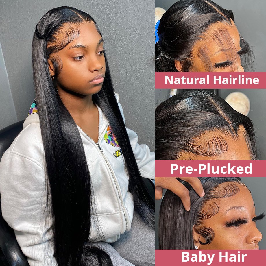 Glueless Wigs Bone Straight Natural Human Hair Lace Front Wigs Raw Brazilian Human Hair Hd Lace Frontal Wigs For Black Women