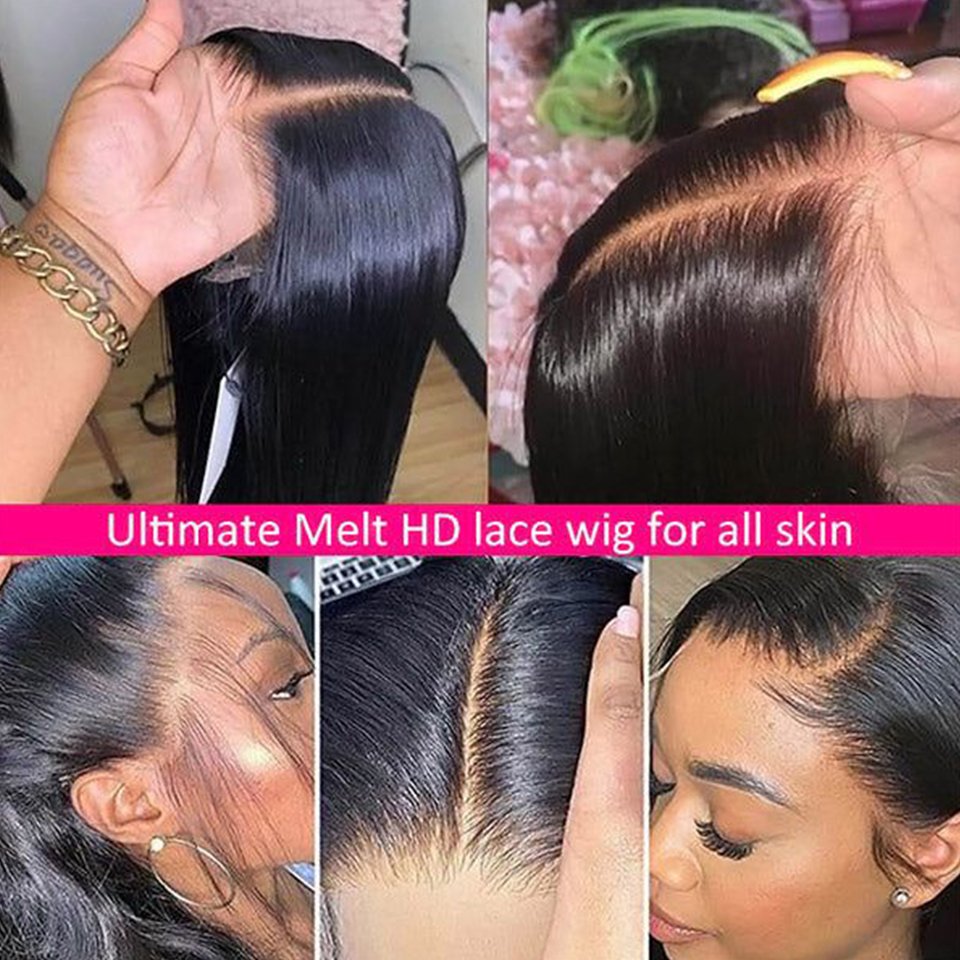 Glueless Wigs Bone Straight Natural Human Hair Lace Front Wigs Raw Brazilian Human Hair Hd Lace Frontal Wigs For Black Women
