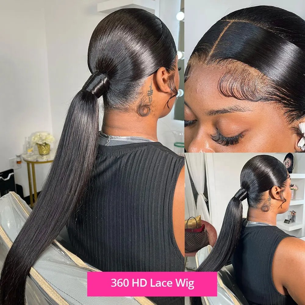 360 HD Lace Frontal Wig Vendor Silky Straight Wigs Human Hair Lace Front Brazilian Hair Full Lace Human Hair Wig For Black Women