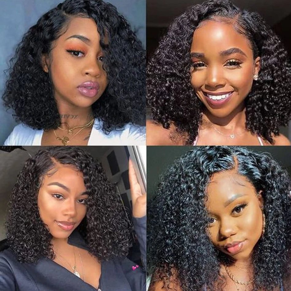 Raw Virgin Brazilian Hair Lace Front Wig, Full 13*4 Lace Frontal Short Human Hair Wigs Pre Plucked Bob Wigs For Black Women