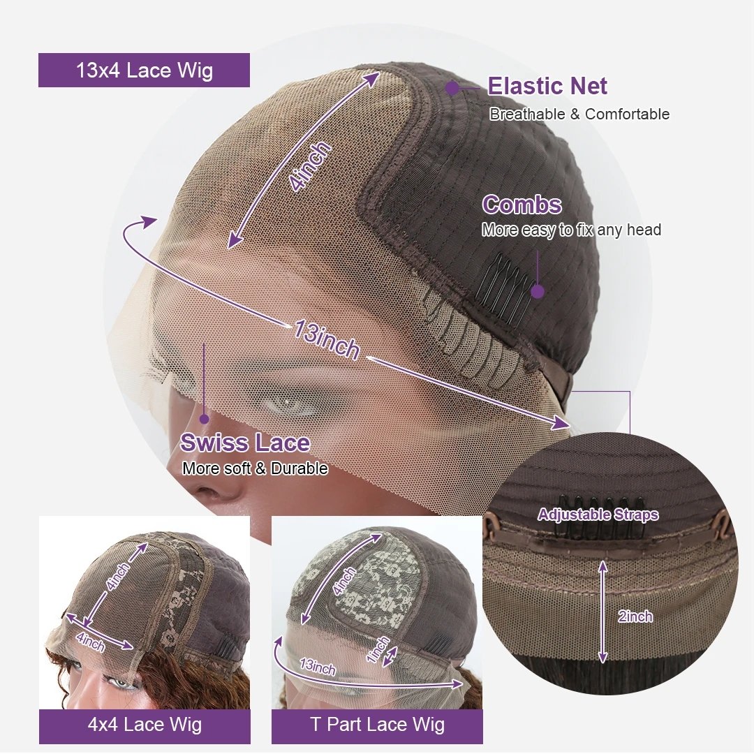 30 Inch Highlight Ombre 13x4 Curly Human Hair Lace Frontal Wig Brazilian Remy Honey Blonde Deep Wave T Part Front Wig For Women
