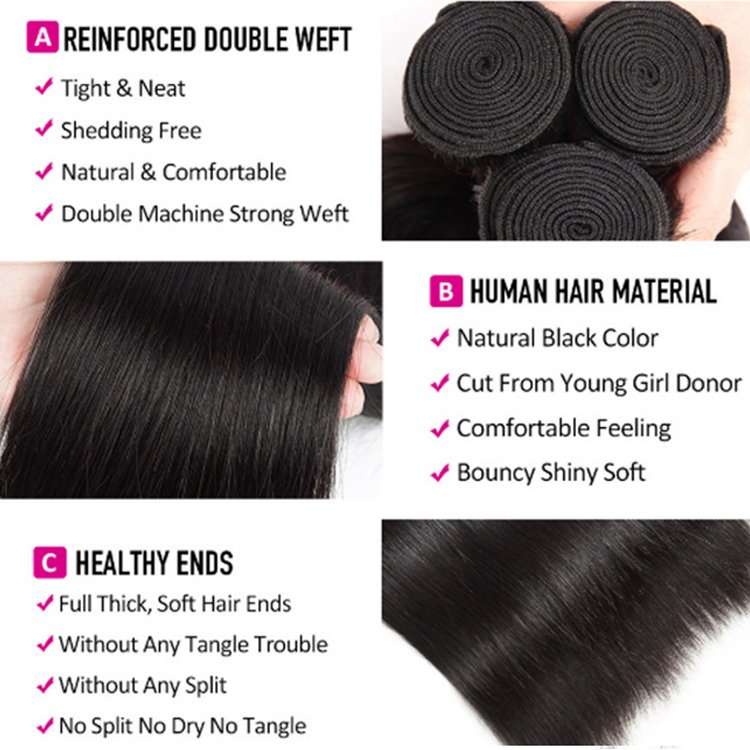 Wholesale Raw Cuticle Aligned Hair 100 Virgin Human Hair Mink Brazilian Hair Straight 3 Bundles With Lace Frontal Closure