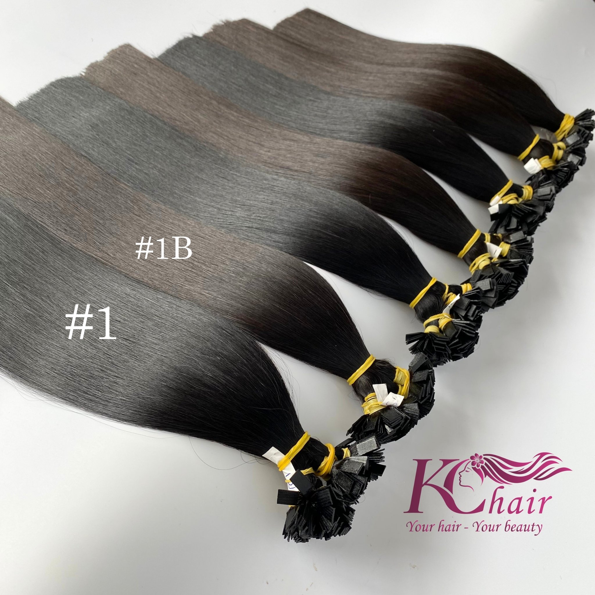 Luxury Flat Tip Hair Bone Straight Black Color Remy Hair From KChair Vietnam Mink Vietnamese Raw Hair Extensions