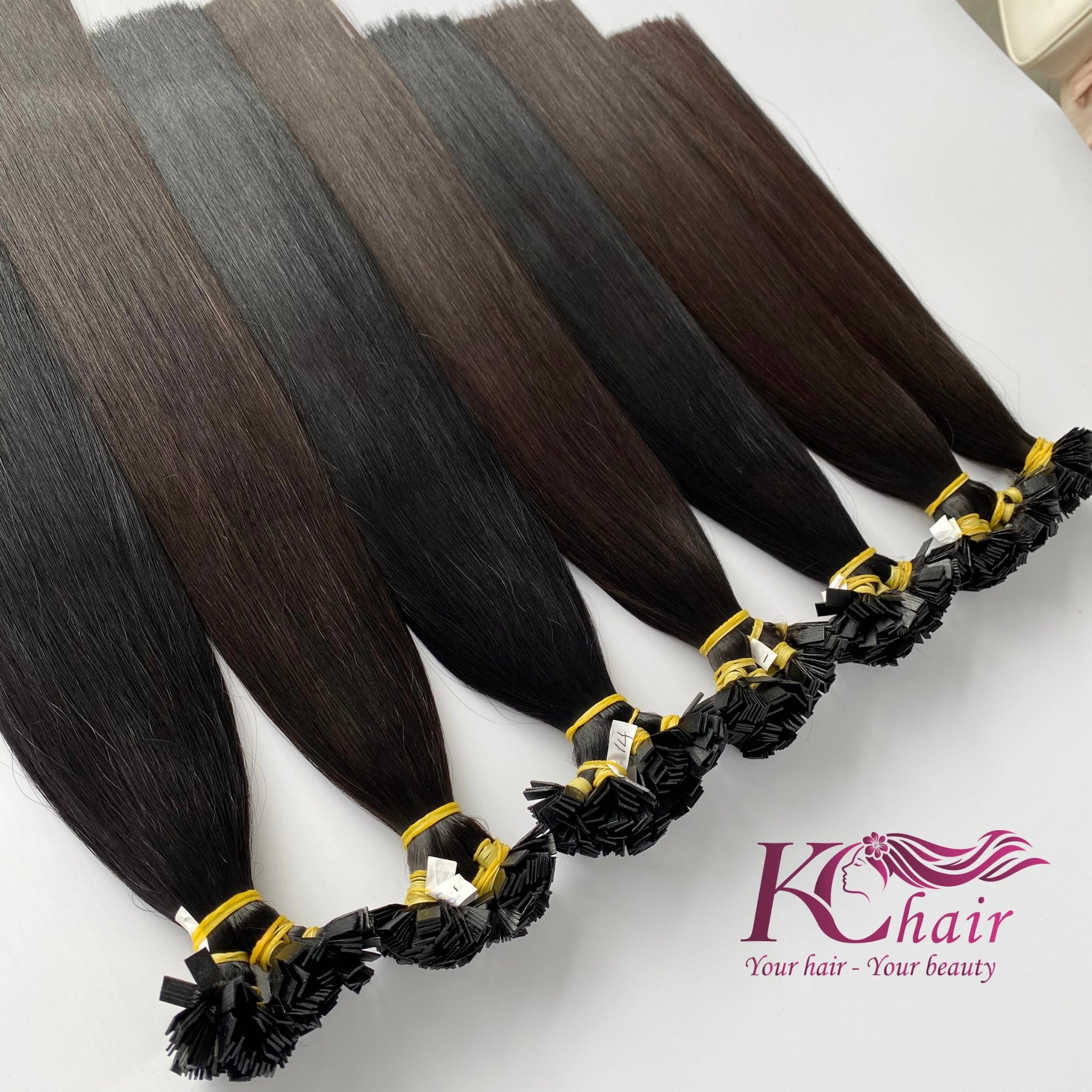 Luxury Flat Tip Hair Bone Straight Black Color Remy Hair From KChair Vietnam Mink Vietnamese Raw Hair Extensions