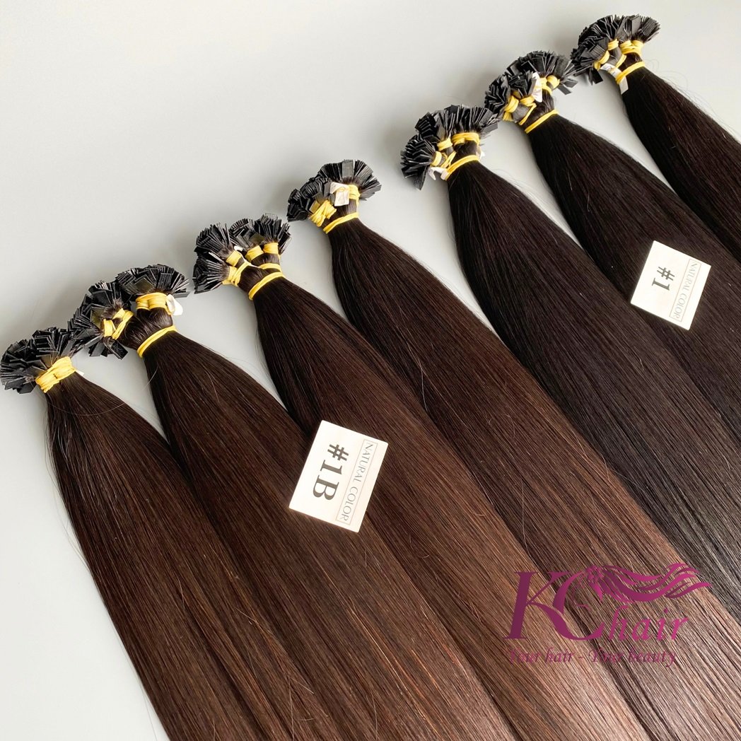 Luxury Flat Tip Hair Bone Straight Black Color Remy Hair From KChair Vietnam Mink Vietnamese Raw Hair Extensions