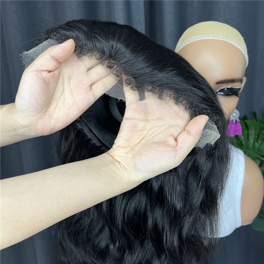 4C Kinky Edges Natural Hairline Wig Kinky Curly 13x4/13x6 HD Lace Front Human Hair Wigs With Curly Baby Hair Wholesale Wigs