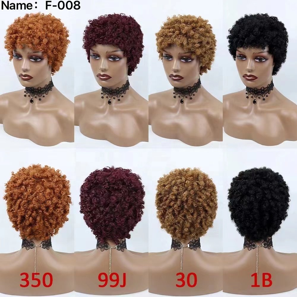 6inch Wig none Lace Front Human Hair Wigs for black water wave wigs