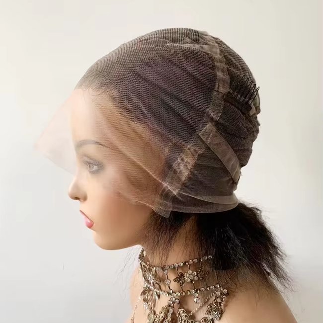 DX204 Short afro kinky curl human hair wigs clear full lace braiding piece braids front hot selling products 2024 natrual black