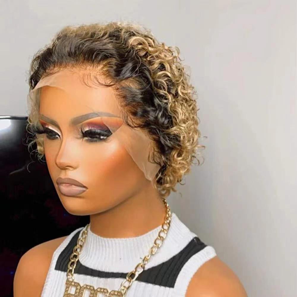 Factory wholesale 13x1 Lace Pixie Cut Wig Short Bob Wig Human Hair wigs for black women