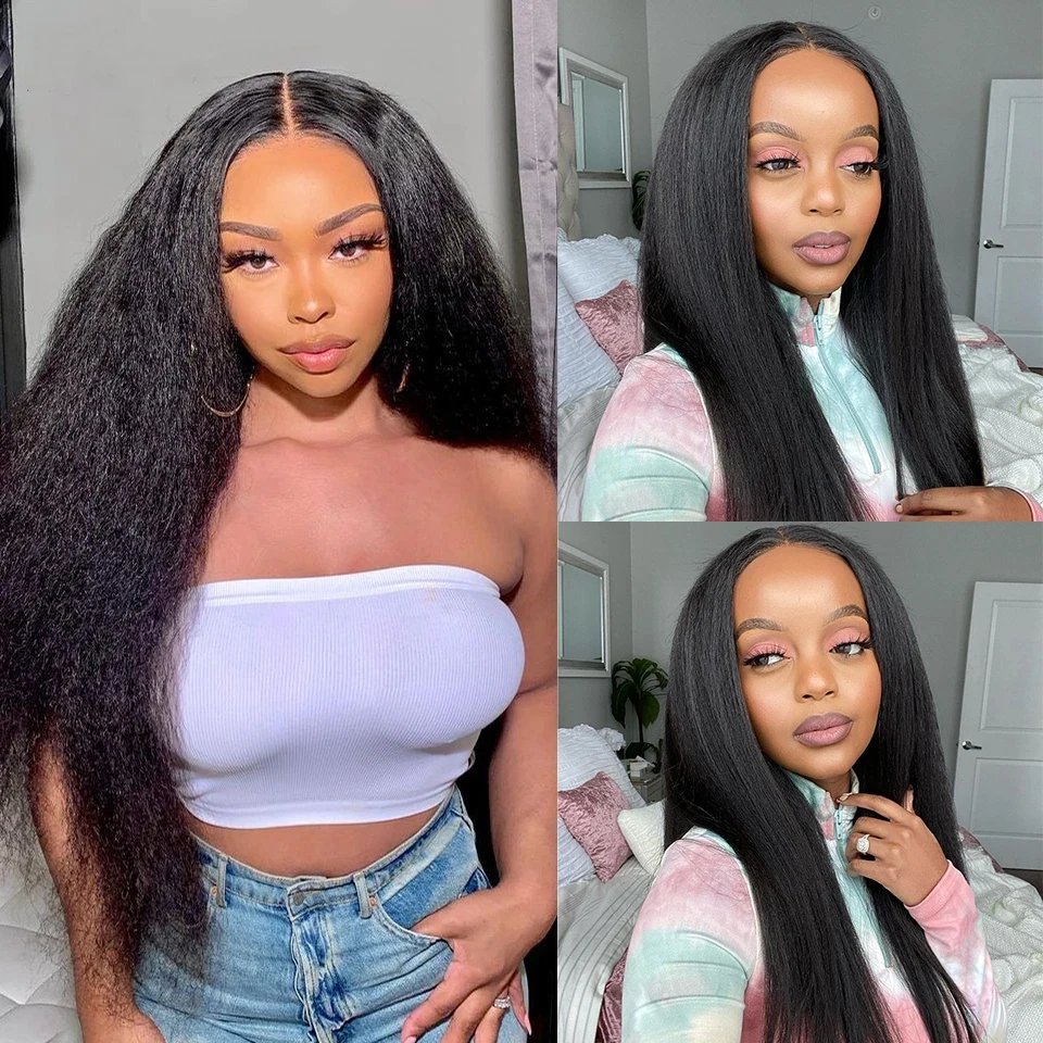 12A 100% Raw Virgin Human Hair Wigs Vendor Wholesale 13x4 Transparent Lace Front Wigs For Black Women Kinky Straight Wig
