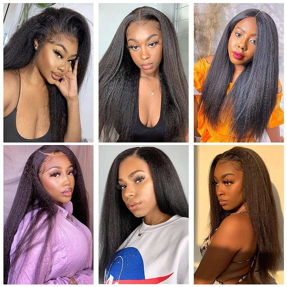 12A 100% Raw Virgin Human Hair Wigs Vendor Wholesale 13x4 Transparent Lace Front Wigs For Black Women Kinky Straight Wig