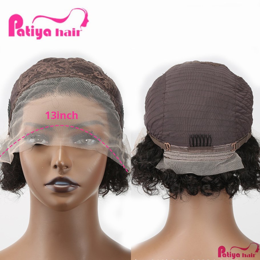 Pixie Lace Wig With Baby Hair Bleached Knots 13x1 Lace Frontal Short Curly Wigs Bob Style Perruque Pixie Cut Human Hair Wigs
