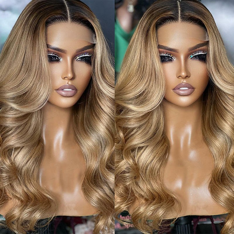 Cuticle aligned Body wave 27 color 13x4 Lace Front Wig Virgin Brazilian Human hair Transparent Lace Front Wigs For Black Women