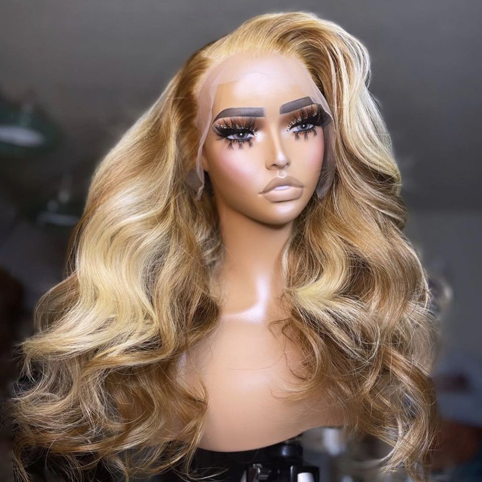 Cuticle aligned Body wave 27 color 13x4 Lace Front Wig Virgin Brazilian Human hair Transparent Lace Front Wigs For Black Women