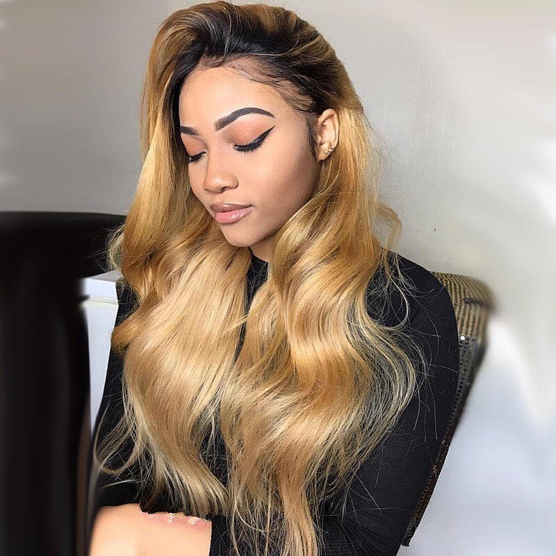 Cuticle aligned Body wave 27 color 13x4 Lace Front Wig Virgin Brazilian Human hair Transparent Lace Front Wigs For Black Women