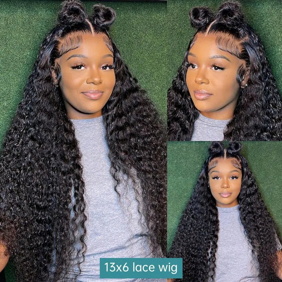 Wholesale 18 Inch Lace Wig For Black Women 180 Density Natural Wig With Frontal Raw Deep Wave 13x6 Lace Front Human Hair Wigs